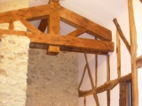 Exposed beams in our beautiful French farmhouse