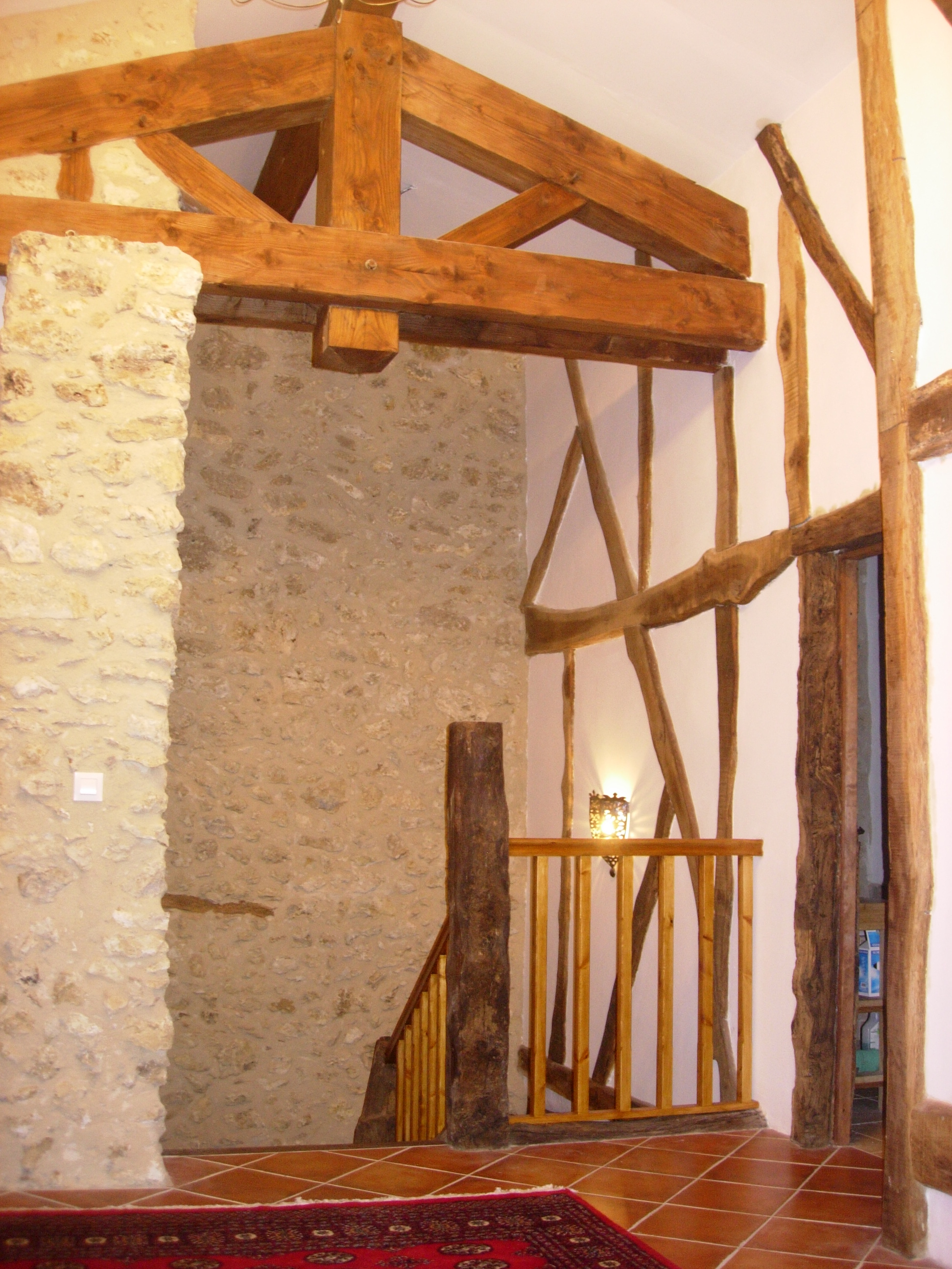 Exposed beams at Barrusclet French country gite